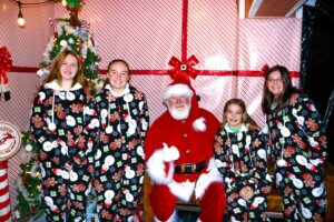 kids with Santa at Camp RiversLanding